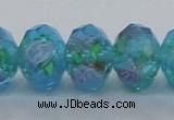 CLG23 13.5 inches 9*12mm faceted rondelle handmade lampwork beads