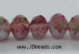 CLG29 15 inches 8*10mm faceted rondelle handmade lampwork beads