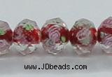 CLG32 15 inches 8*10mm faceted rondelle handmade lampwork beads