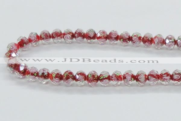 CLG32 15 inches 8*10mm faceted rondelle handmade lampwork beads