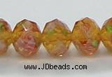 CLG34 15 inches 8*10mm faceted rondelle handmade lampwork beads