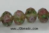 CLG35 15 inches 8*10mm faceted rondelle handmade lampwork beads