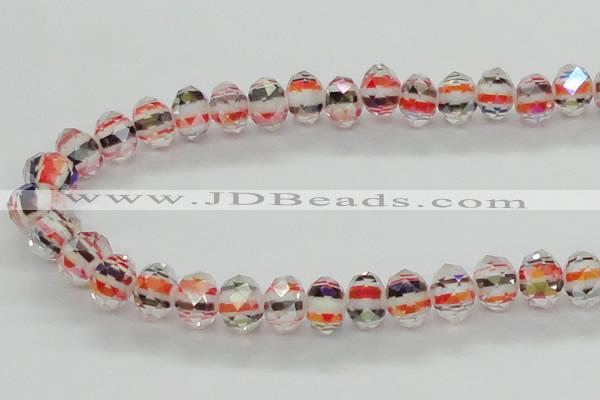 CLG37 14 inches 8*10mm faceted rondelle handmade lampwork beads