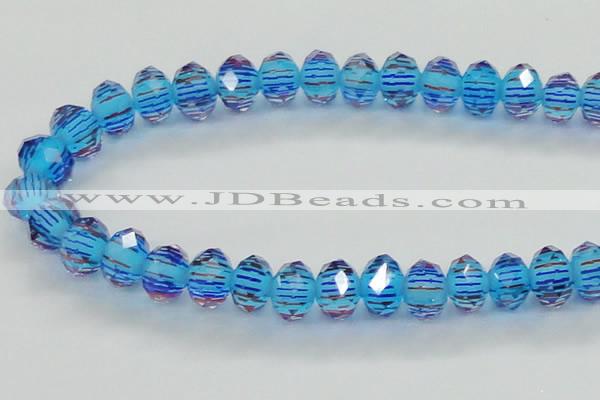 CLG51 13 inches 9*12mm faceted rondelle handmade lampwork beads