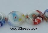 CLG516 16 inches 12mm flat round lampwork glass beads wholesale