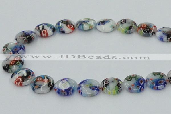 CLG518 16 inches 16mm flat round lampwork glass beads wholesale