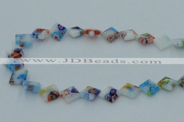 CLG529 16 inches 10*10mm diamond lampwork glass beads wholesale