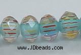 CLG53 13 inches 9*12mm faceted rondelle handmade lampwork beads