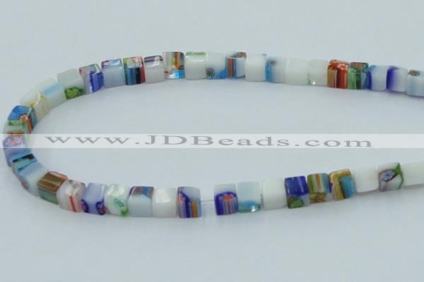 CLG531 16 inches 6*6mm cube lampwork glass beads wholesale