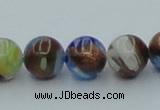 CLG540 16 inches 8mm round goldstone & lampwork glass beads