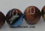 CLG542 16 inches 12mm round goldstone & lampwork glass beads