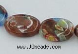 CLG553 16 inches 10*14mm oval goldstone & lampwork glass beads