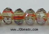 CLG56 13 inches 9*12mm faceted rondelle handmade lampwork beads