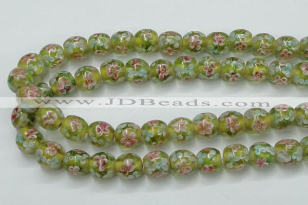 CLG761 15 inches 12mm round lampwork glass beads wholesale