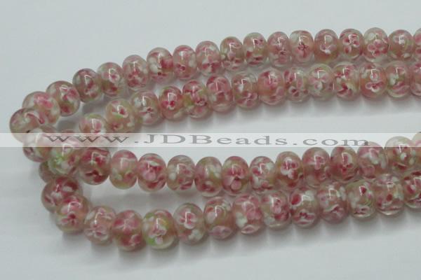 CLG771 14.5 inches 8*12mm rondelle lampwork glass beads wholesale