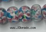 CLG772 14.5 inches 8*12mm rondelle lampwork glass beads wholesale