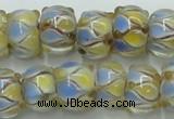 CLG784 14 inches 8*12mm rondelle lampwork glass beads wholesale