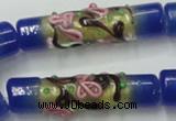 CLG787 15.5 inches 10*40mm cylinder lampwork glass beads wholesale