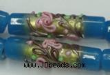 CLG788 15.5 inches 10*40mm cylinder lampwork glass beads wholesale