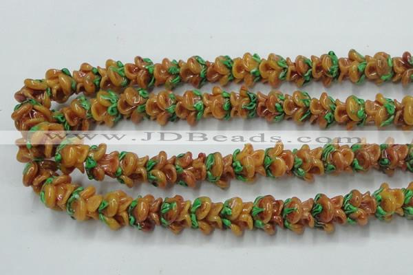 CLG790 15.5 inches 11*13mm rose lampwork glass beads wholesale