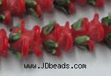 CLG795 15.5 inches 11*13mm rose lampwork glass beads wholesale