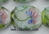 CLG803 15.5 inches 22*28mm oval lampwork glass beads wholesale