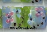 CLG811 15.5 inches 20*20mm square lampwork glass beads wholesale