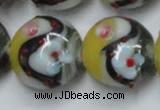 CLG816 15.5 inches 20mm flat round lampwork glass beads wholesale