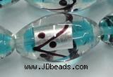 CLG857 15.5 inches 16*28mm rice lampwork glass beads wholesale