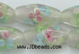 CLG865 14 inches 10*20mm rice lampwork glass beads wholesale