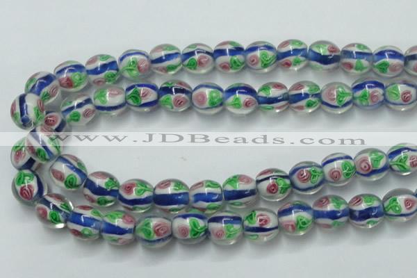 CLG875 15.5 inches 12mm round lampwork glass beads wholesale