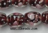 CLG878 15 inches 11*13mm oval lampwork glass beads wholesale