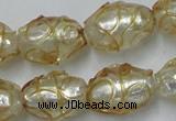 CLG881 2PCS 16 inches 12*18mm oval lampwork glass beads wholesale