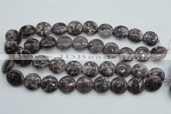 CLI01 15.5 inches 20mm flat round natural lilac jasper beads wholesale