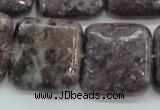 CLI09 15.5 inches 25*25mm square natural lilac jasper beads wholesale