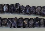 CLJ248 15.5 inches 6*11mm faceted nuggets dyed sesame jasper beads