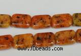 CLJ281 15.5 inches 10*14mm rectangle dyed sesame jasper beads wholesale