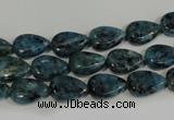 CLJ333 15.5 inches 8*12mm flat teardrop dyed sesame jasper beads