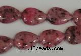 CLJ337 15.5 inches 13*18mm flat teardrop dyed sesame jasper beads