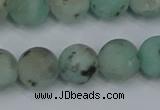 CLJ414 15.5 inches 12mm round matte sesame jasper beads wholesale