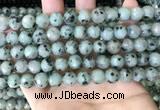 CLJ431 15.5 inches 8mm faceted round sesame jasper beads