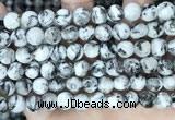 CLJ550 15.5 inches 6mm,8mm,10mm & 12mm faceted round sesame jasper beads