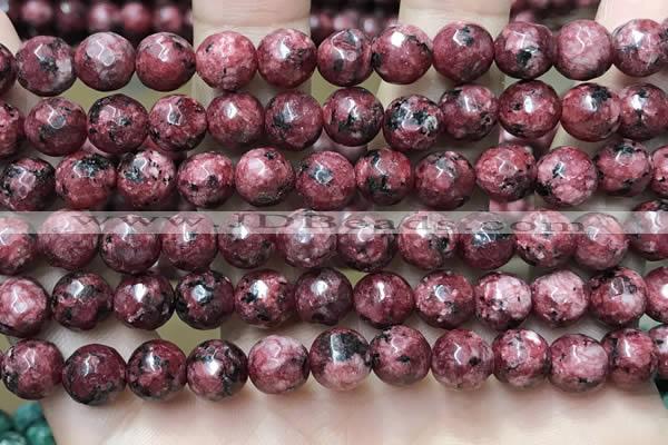 CLJ556 15.5 inches 6mm,8mm,10mm & 12mm faceted round sesame jasper beads