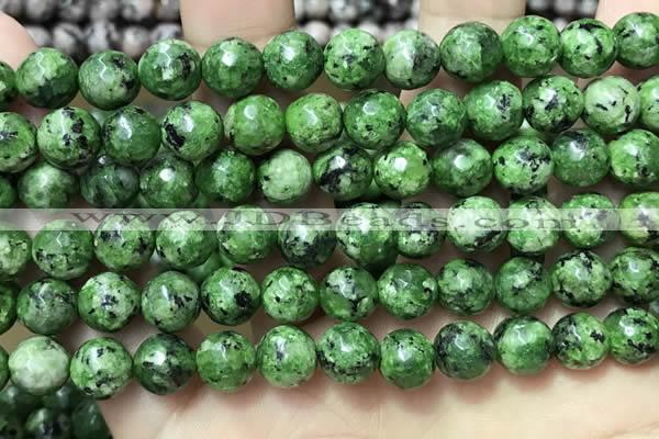 CLJ561 15.5 inches 6mm,8mm,10mm & 12mm faceted round sesame jasper beads