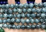 CLJ572 15 inches 10mm faceted round sesame jasper beads