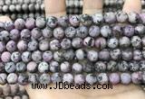 CLJ585 15 inches 8mm round matte sesame jasper beads