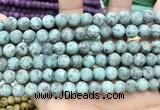 CLJ591 15 inches 8mm round matte sesame jasper beads