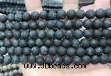 CLJ599 15 inches 8mm round matte sesame jasper beads