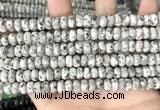 CLJ620 15 inches 5*8mm faceted round sesame jasper beads