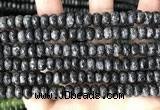 CLJ622 15 inches 5*8mm faceted round sesame jasper beads